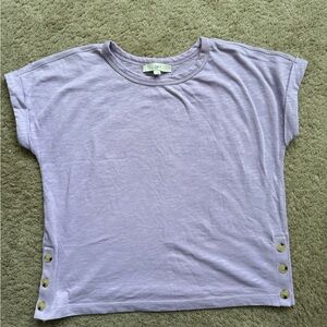 Light purple Loft shirt side buttons